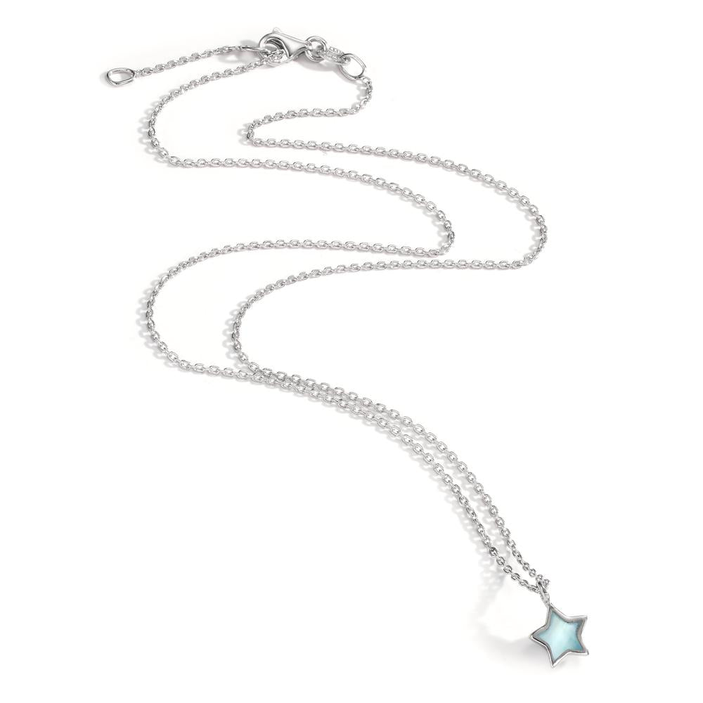 Necklace Silver Rhodium plated Mother of pearl Star 40-42 cm Ø7.5 mm