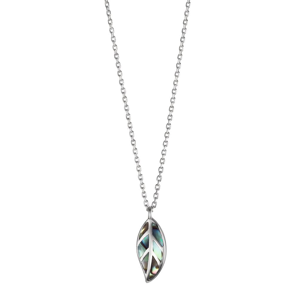 Necklace Silver Abalone Rhodium plated Leaf 40-42 cm