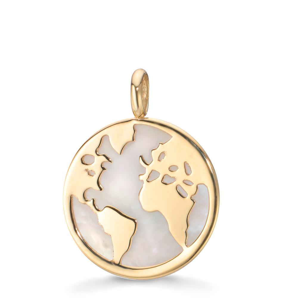 Pendant 9k Yellow Gold Mother of pearl Globe Ø17 mm