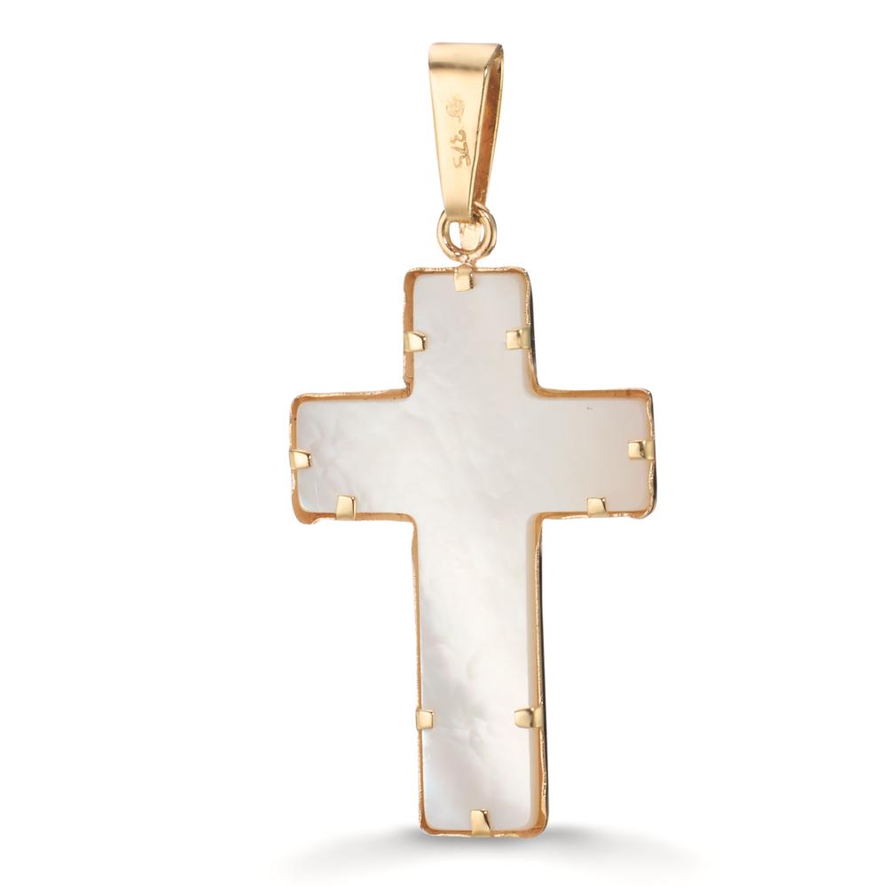 Pendant 9k Yellow Gold Mother of pearl Cross