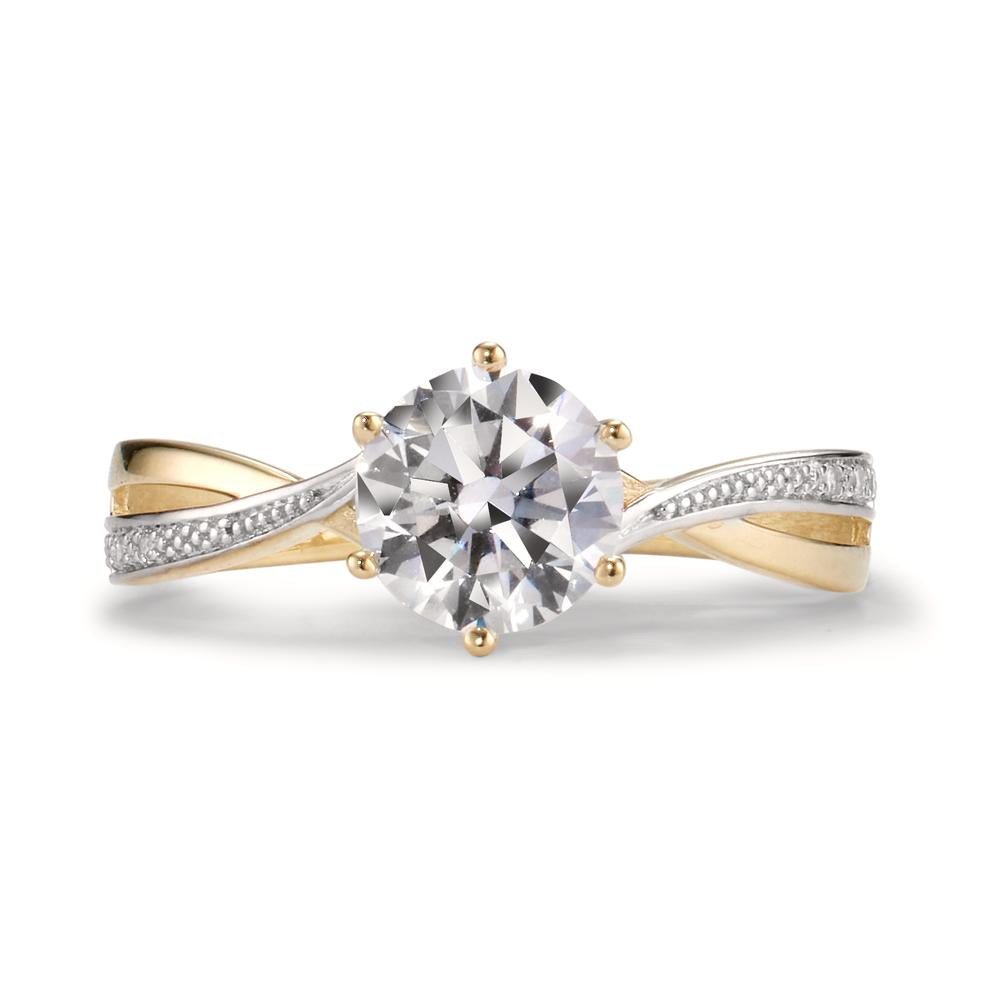 Solitaire ring 9k Yellow Gold Zirconia 7 Stones Ø6.7 mm