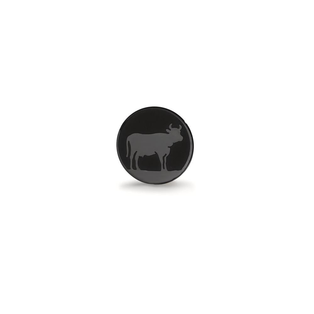 Single stud earring Stainless steel Black IP coated Cow Ø8 mm